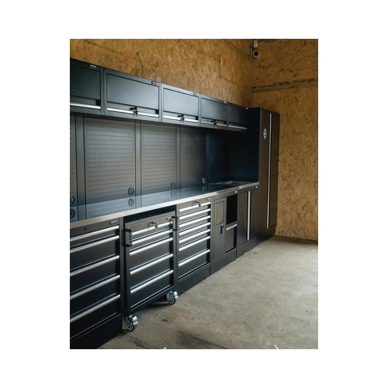 BUNKER 25 Piece Modular Storage Combo with Sink and Stainless Steel Worktop, 4915mm 04391