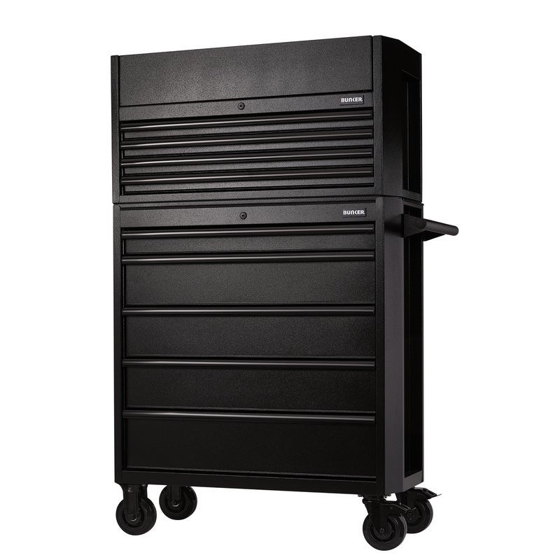 BUNKER 9 Drawer Combined Roller Cabinet and Tool Chest, 36", Black 24248