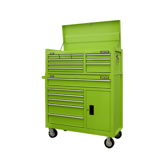 Sealey American PRO® Topchest & Rollcab Combination 15 Drawer - Green AP41STACKHV