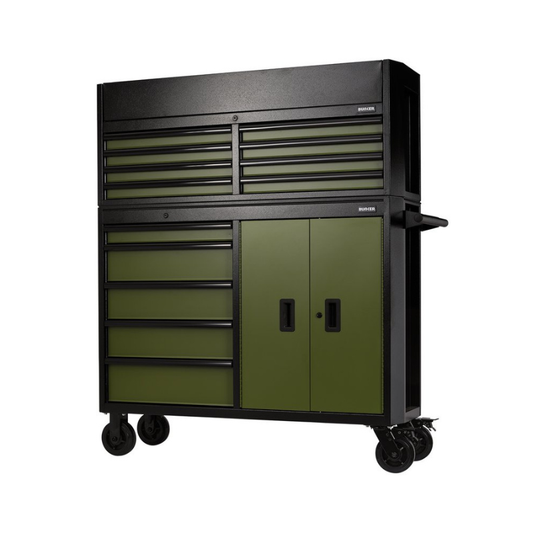BUNKER® 13 Drawer Combined Roller Cabinet and Tool Chest, 52", Green 24255