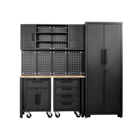 Draper Single Garage Workstation with Roller Cabinets 13269