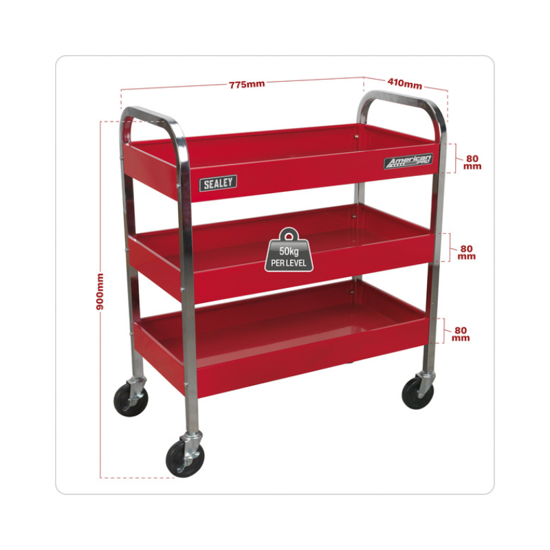 Sealey American PRO® 3-Level Heavy-Duty Trolley CX103