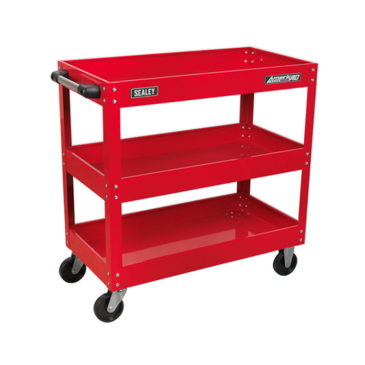 Sealey American PRO® Heavy-Duty Workshop Trolley 3-Level - Red CX108