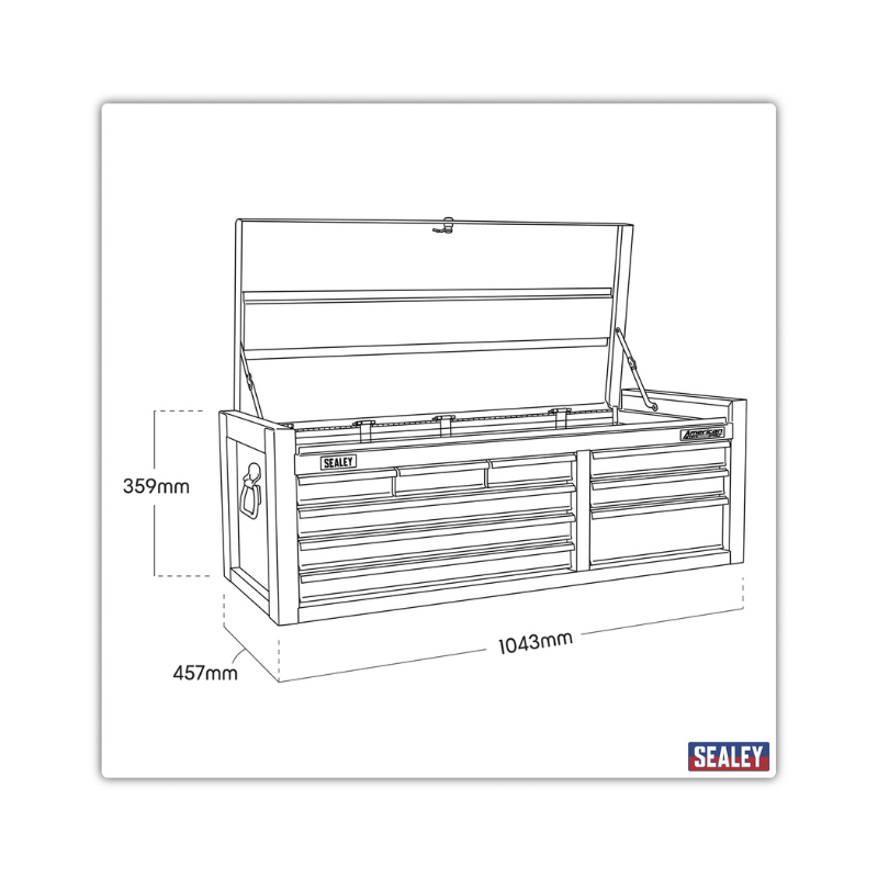 Sealey American PRO® Topchest 9 Drawer - Green AP4109HV