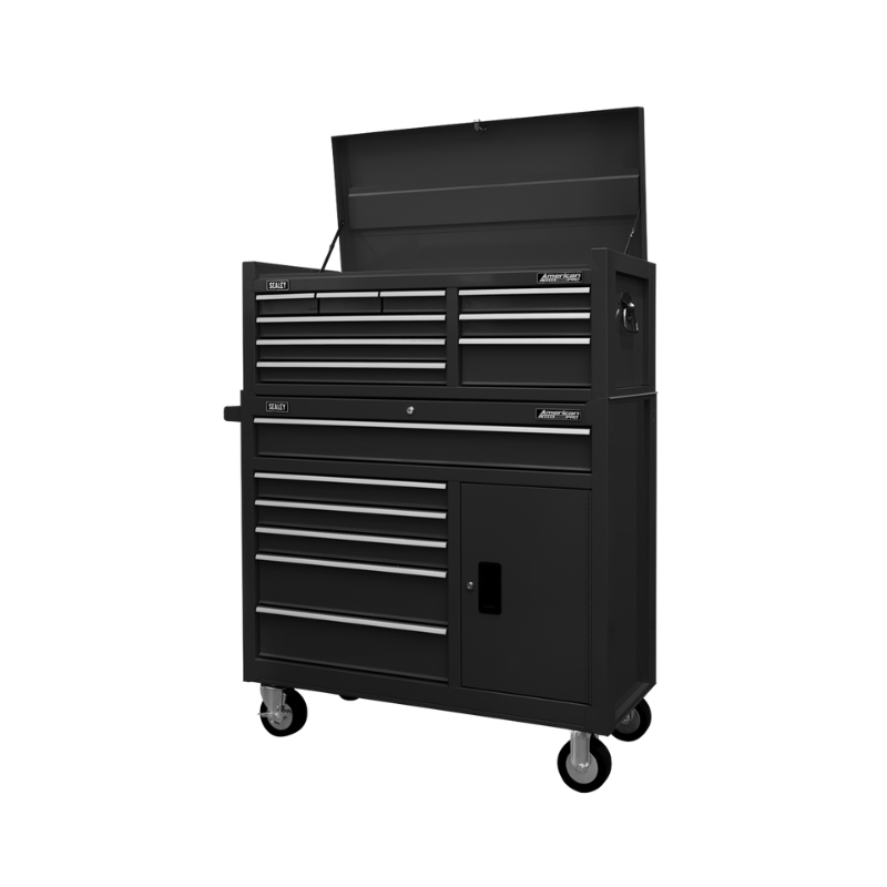 Sealey American PRO® Topchest & Rollcab Combination 15 Drawer - Black AP41STACKB