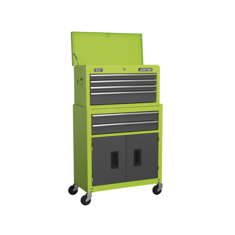 Sealey American PRO® Topchest & Rollcab Combination 6 Drawer - Green/Grey AP2200BBHV