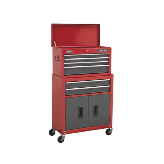 Sealey American PRO® Topchest & Rollcab Combination 6 Drawer - Red AP2200BB
