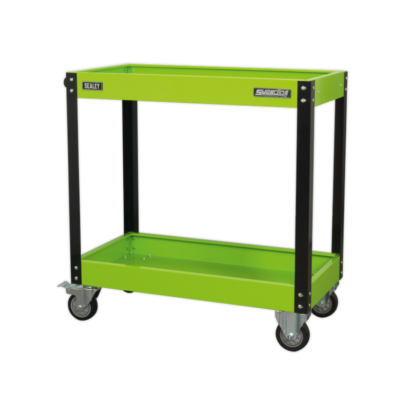 Sealey Superline PRO® Heavy-Duty Workshop Trolley 2-Level - Hi-Vis Green CX109HV