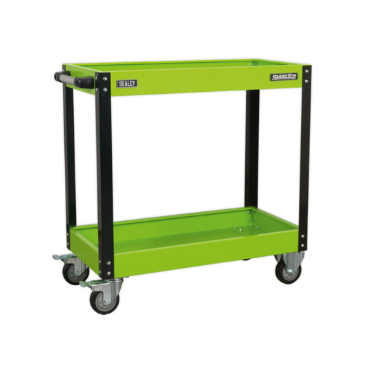 Sealey Superline PRO® Heavy-Duty Workshop Trolley 2-Level - Hi-Vis Green CX109HV