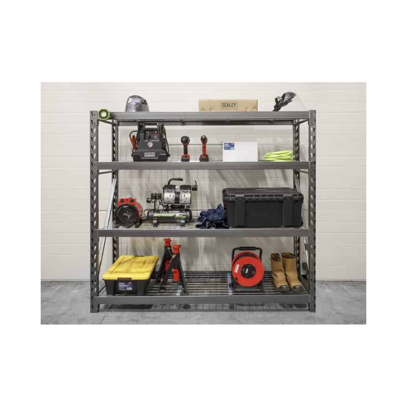 Sealey Heavy-Duty Racking Unit with 4 Mesh Shelves 640kg Capacity Per Level AP6572