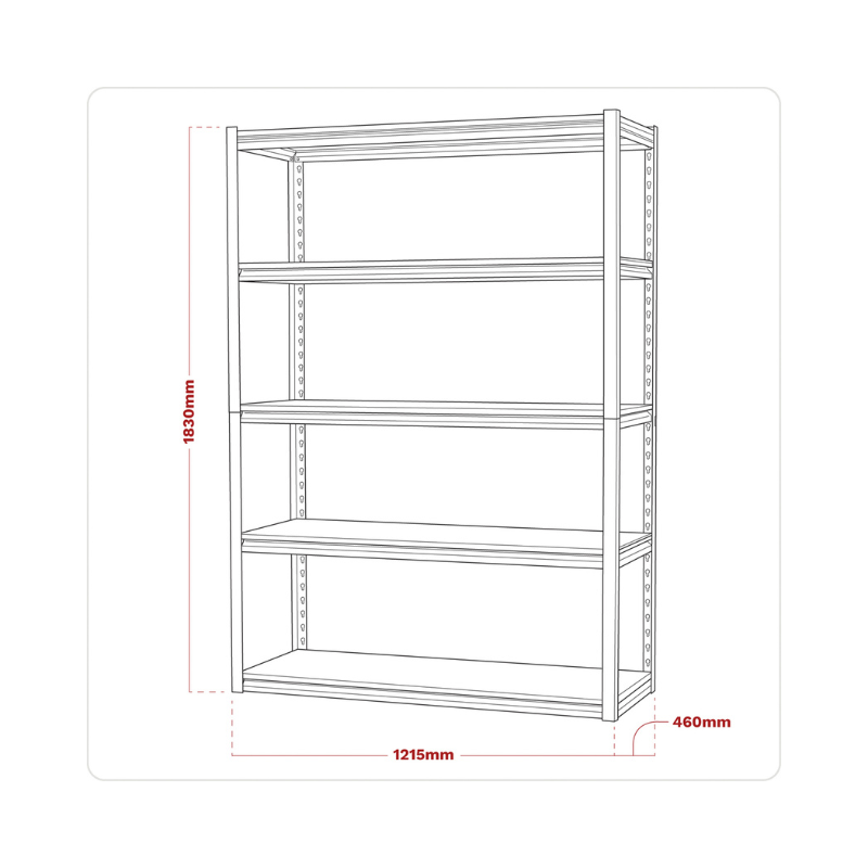 Sealey Racking Unit with 5 Shelves 600kg Capacity Per Level AP6548